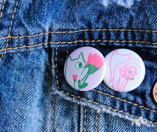 Beth Spencer Floral Feline Pin