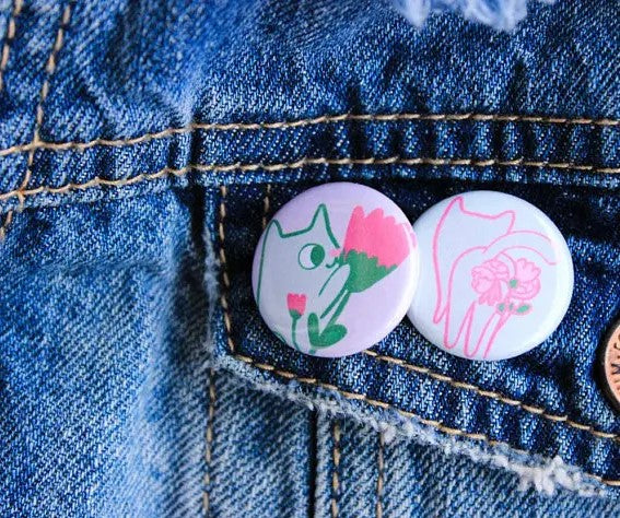 Beth Spencer Floral Feline Pin