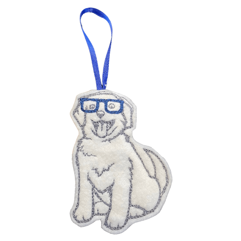 Sew Much Nerdy Puppy Felt Ornament