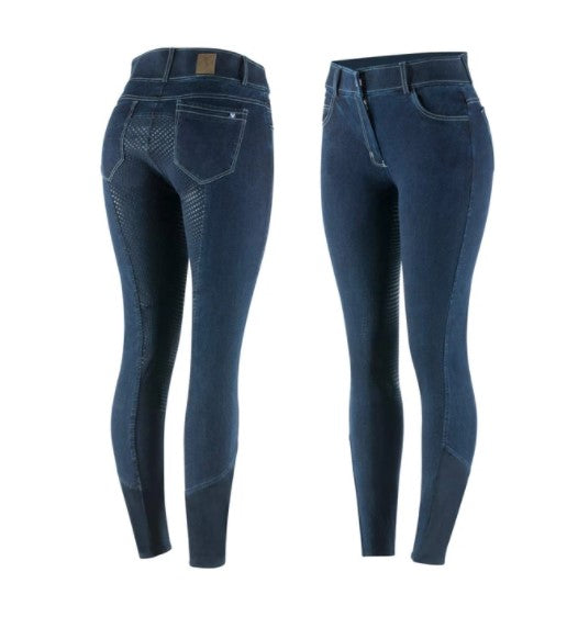 Horze Arabella Women's Silicone Full Seat Denim Breeches