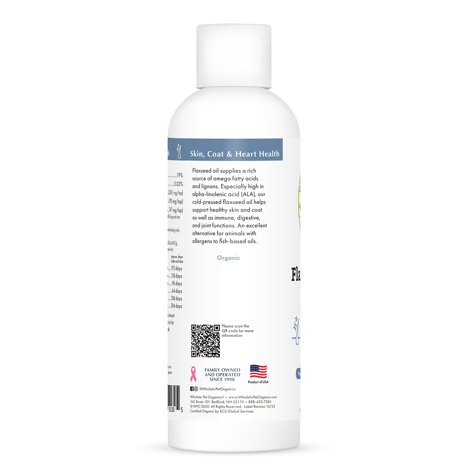 Wholistic Pet Organics Flax Seed Oil