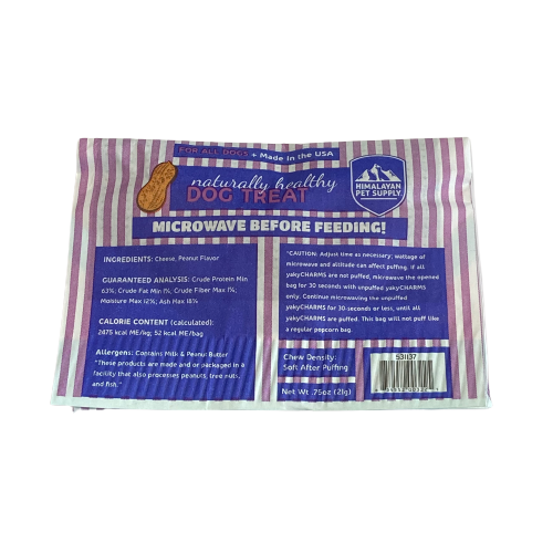 Himalayan Yaky Charms With Peanut Butter Microwavable Cheese Puff Treats Single