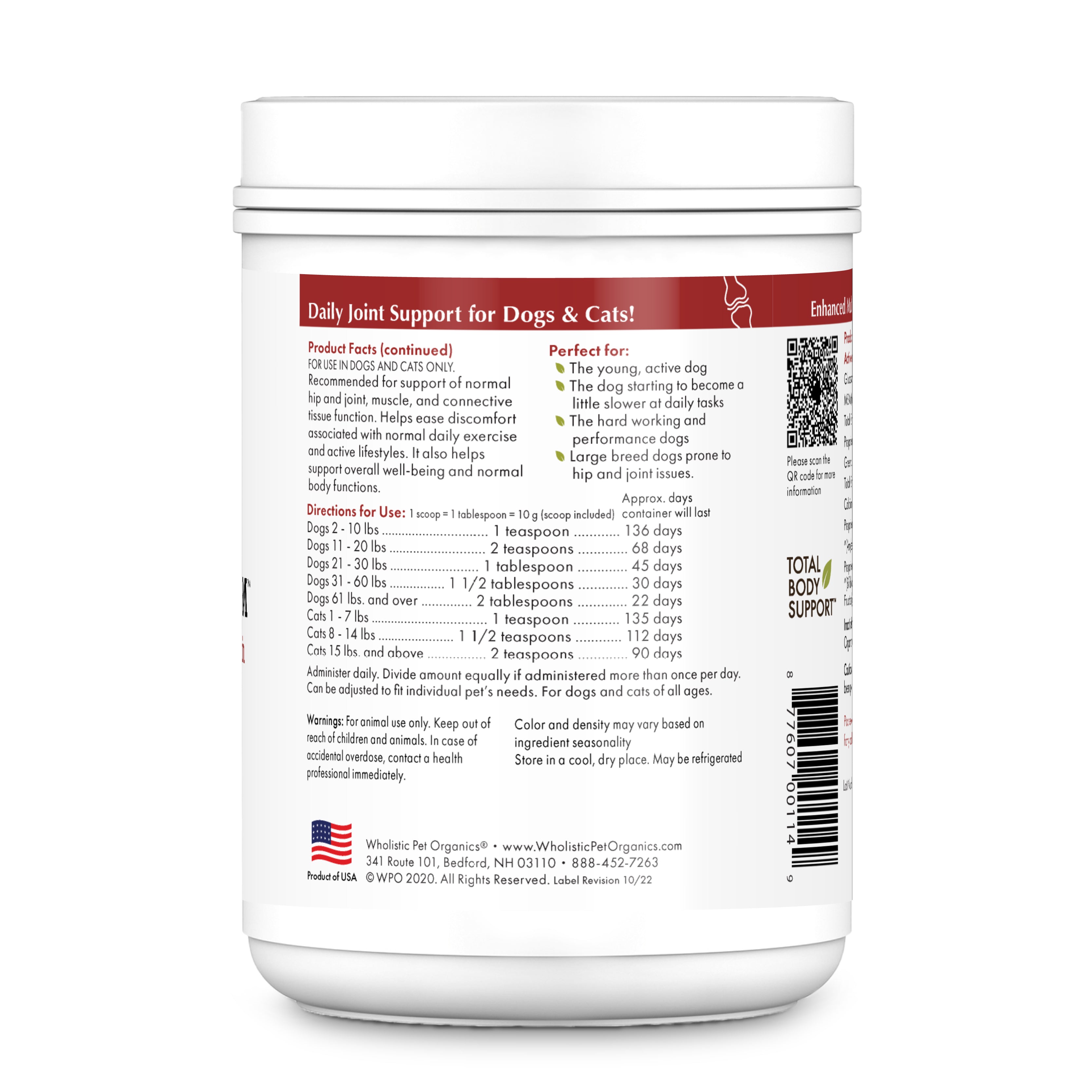 Wholistic Pet Organics Joint Mobility GLM
