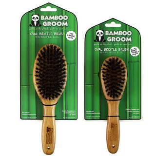 Bamboo Groom Oval Boar Bristle Brush Brush