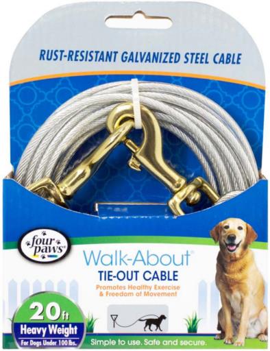 Four Paws Walk About Tie Out Cable Heavy Weight