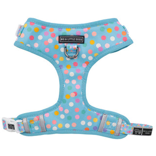 Big and Little Dogs Adjustable Harness: Blue Confetti