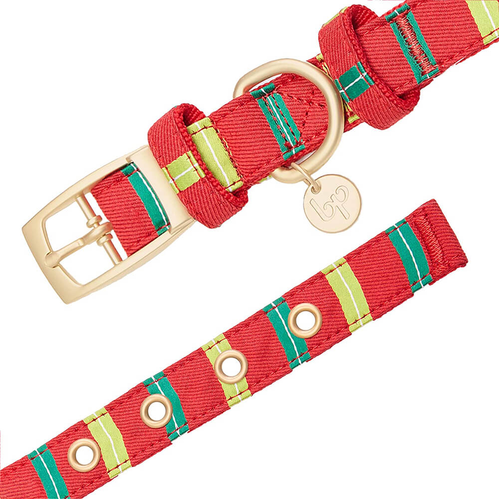 Blueberry Pet Christmas Festival Striped Collar