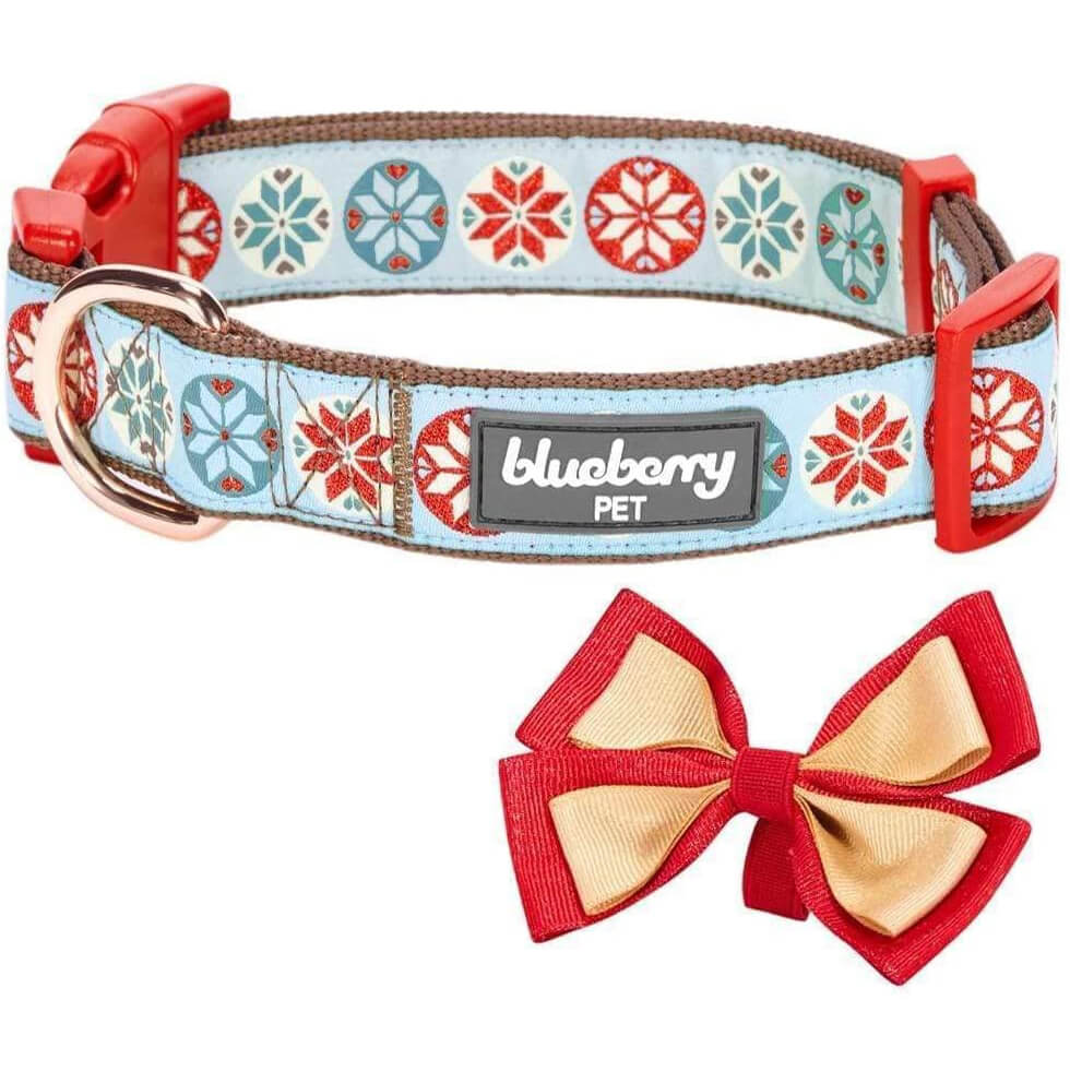Blueberry Pet Vintage Snowflake Christmas Collar