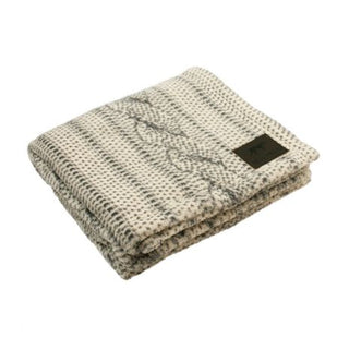 Tall Tails Cable Knit Print Fleece Blanket