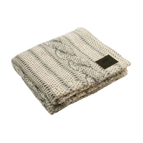 Tall Tails Cable Knit Print Fleece Blanket