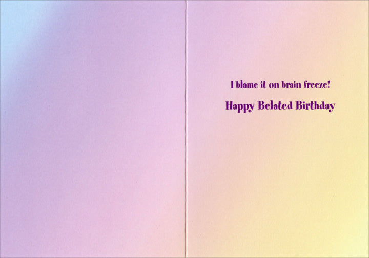 Avanti 'Belated' Birthday Card - Cat Licking Snow Cone