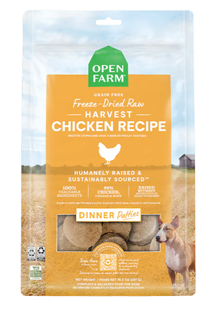 Open Farm Freeze Dried Raw Patties Harvest Chicken