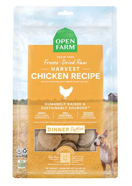 Open Farm Freeze Dried Raw Patties Harvest Chicken