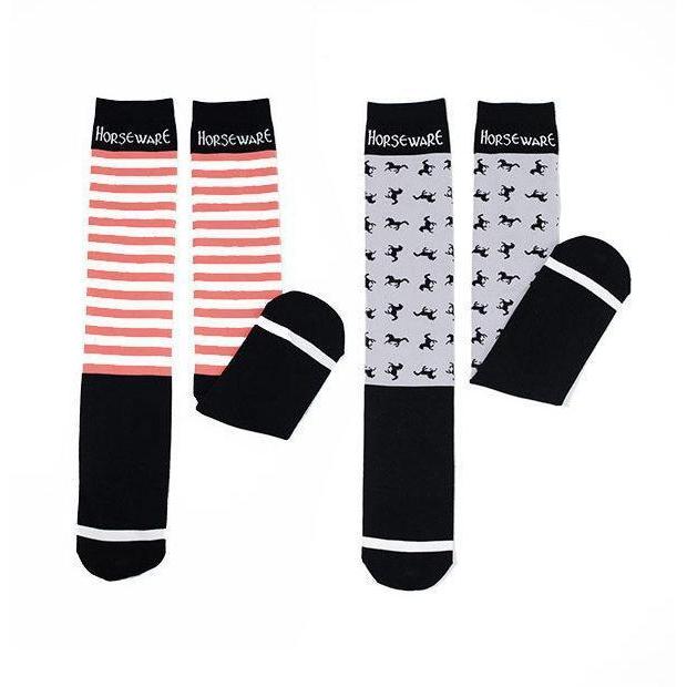 Horseware - Knee Socks 2pack Stripe/Dot