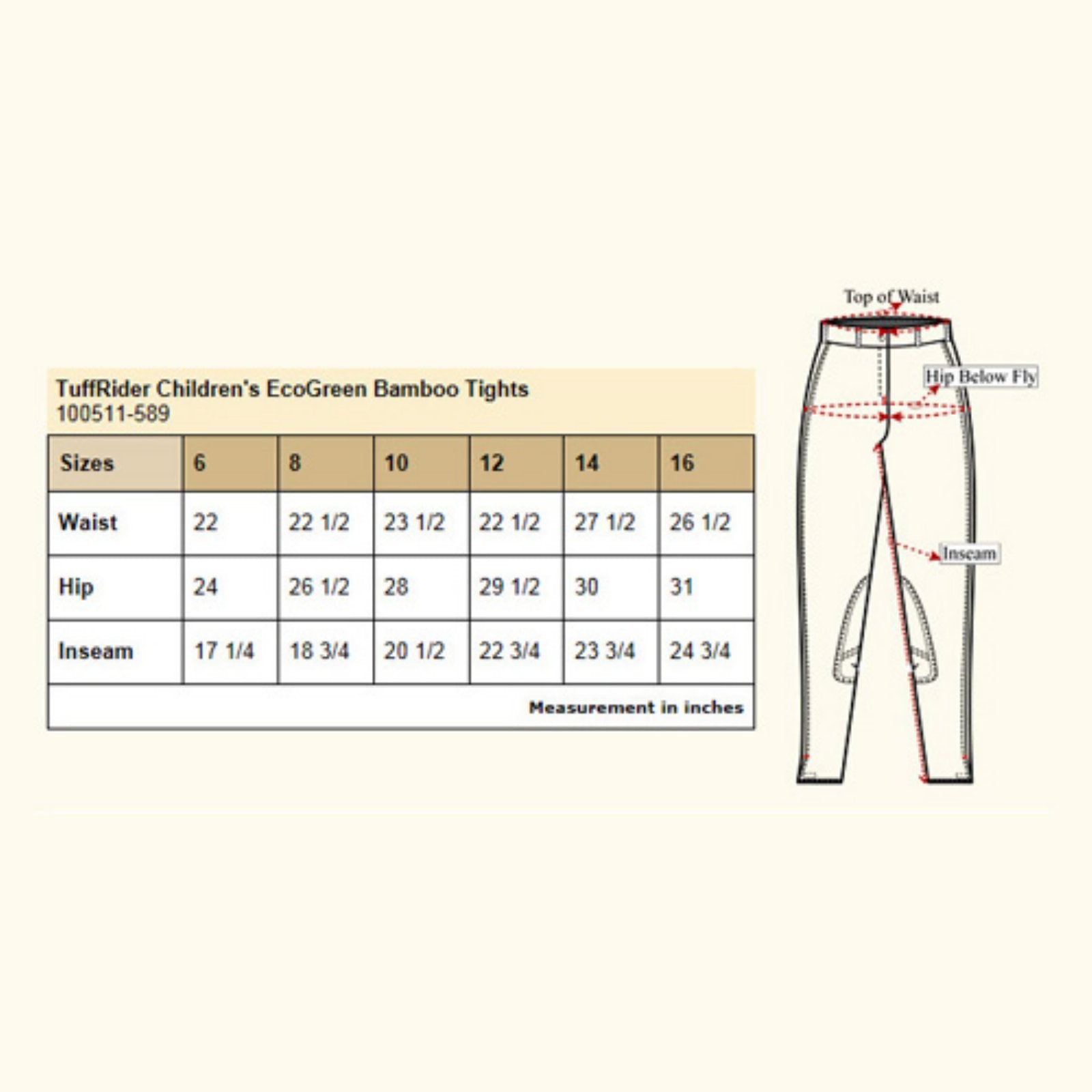 Tuffrider Ladies Bamboo Tights