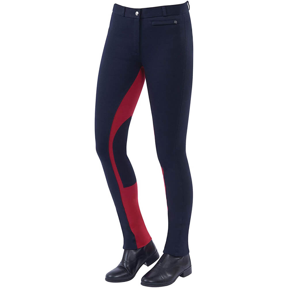 Dublin Childs Supa-Fit Euro Seat Pull On Stirrup Jodphurs Navy/Red