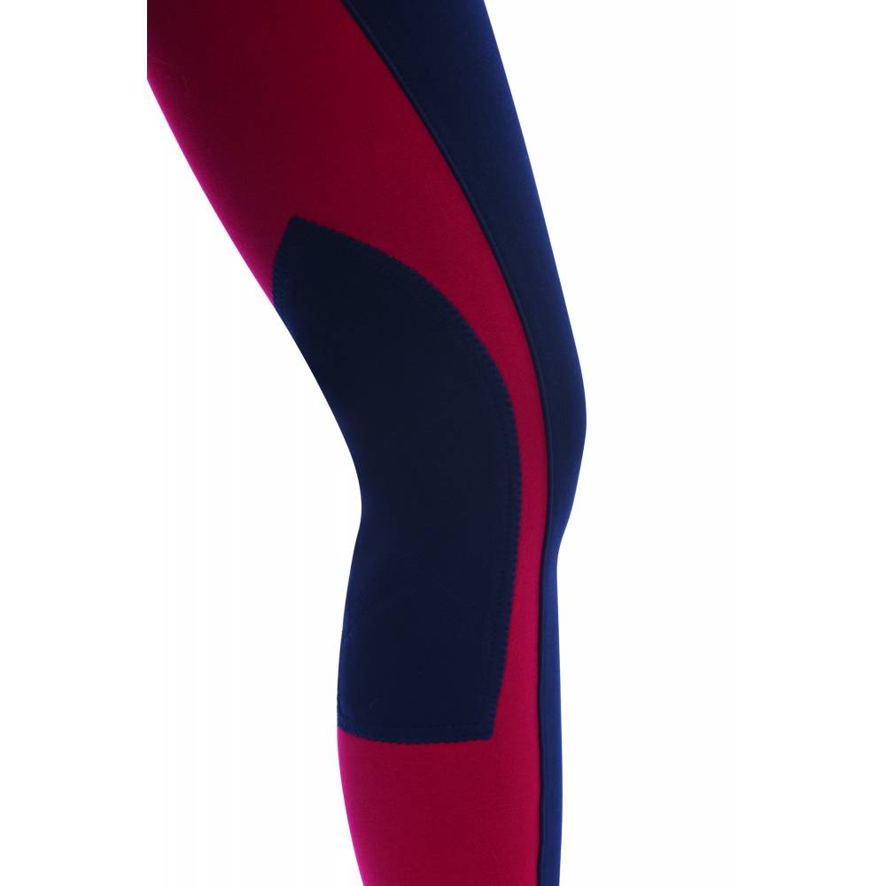 Dublin Childs Supa-Fit Euro Seat Pull On Stirrup Jodphurs Navy/Red leg