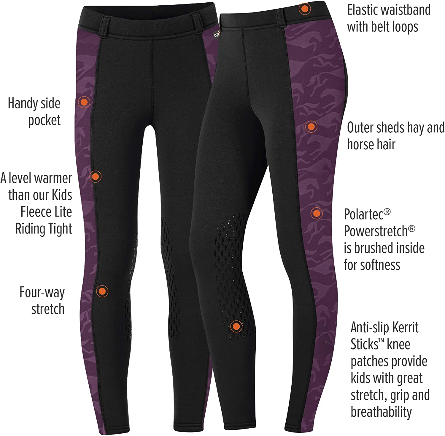 Kerrits Kids Powerstretch Pocket Tight II Embossed