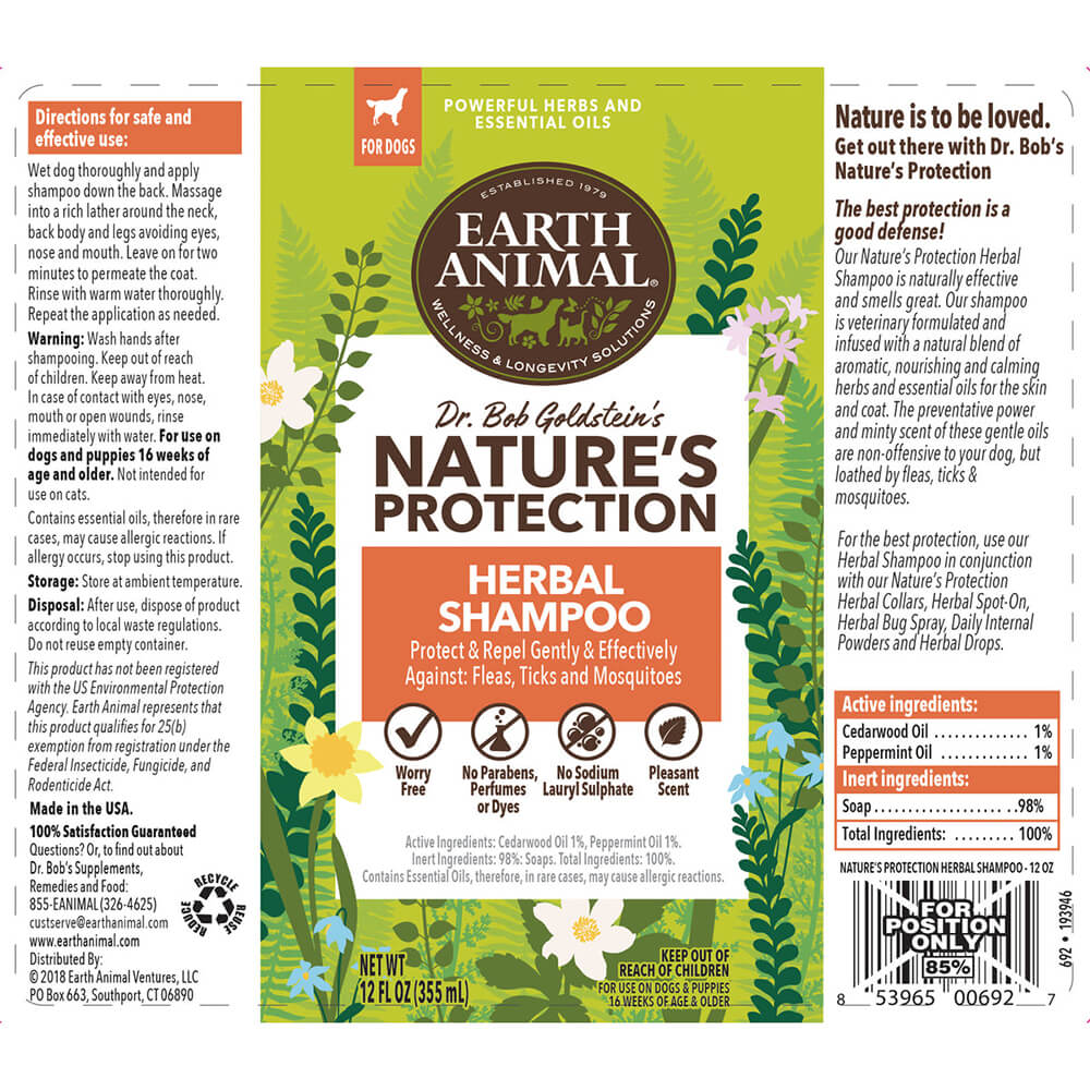 Earth Animal Nature's Protection Herbal Flea & Tick Shampoo
