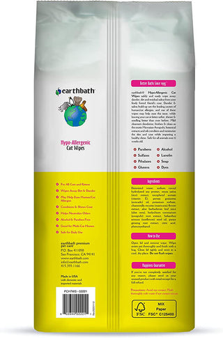 EarthBath Hypoallergenic Grooming Cat Wipes