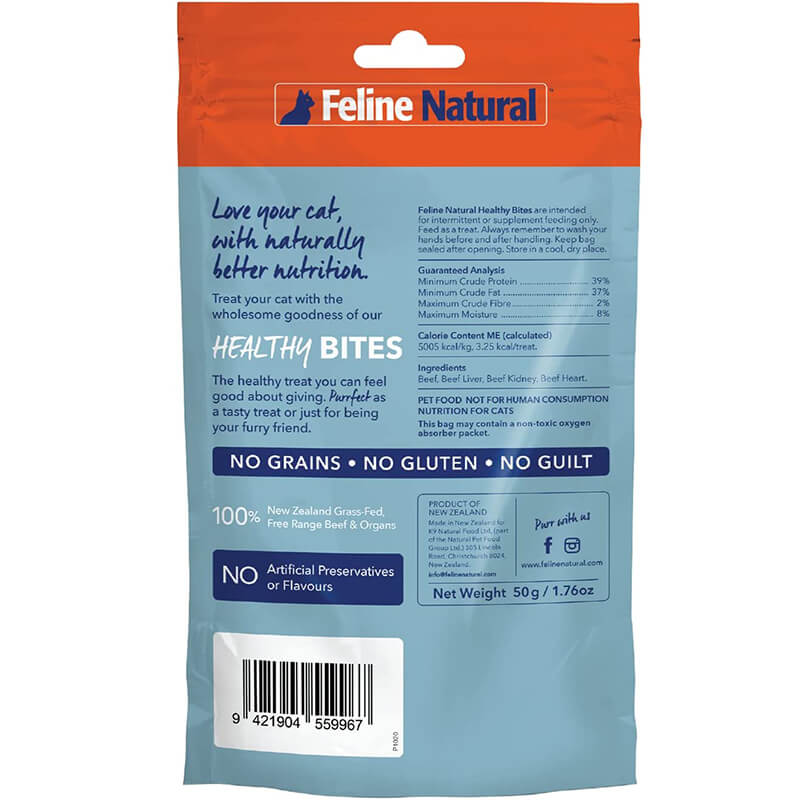 Feline Natural Healthy Bites New Zealand Grass-Fed Beef