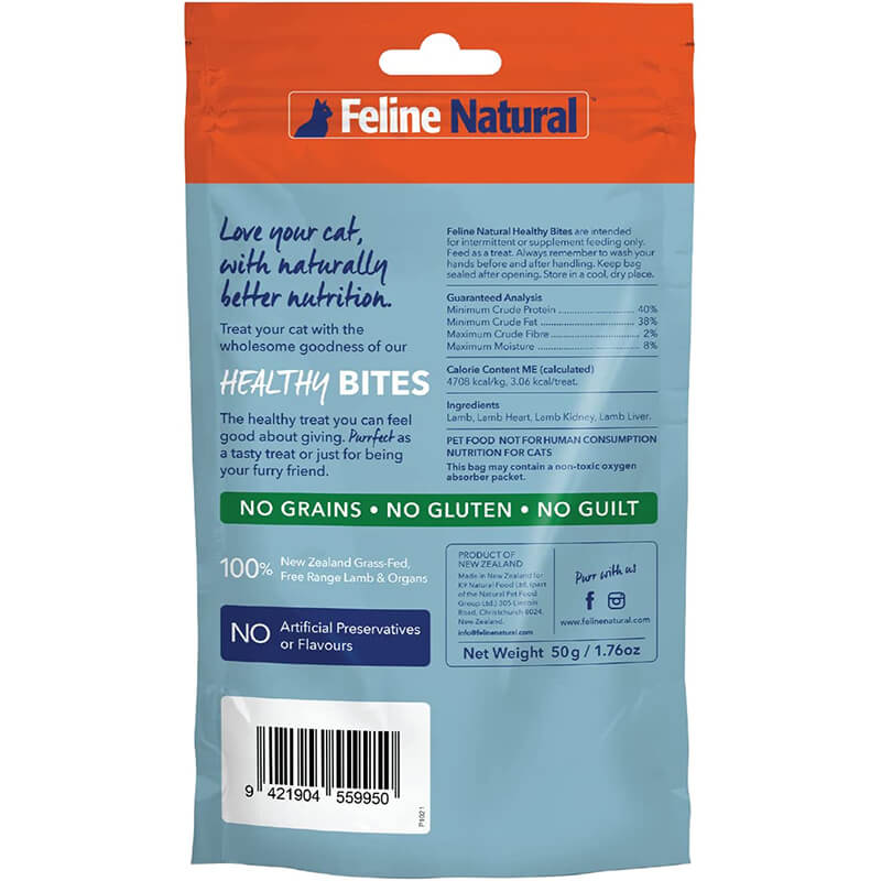 Feline Natural Healthy Bites New Zealand Grass-Fed Lamb