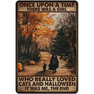 Halloween Tin Cat Signs Once Upon A Time