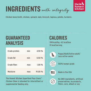 Honest Kitchen Superfood Pour Overs Chicken Stew Topper