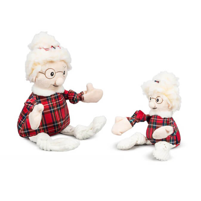 Hugglehounds Christmas Knottie Tartan Plaid Mrs. Clause