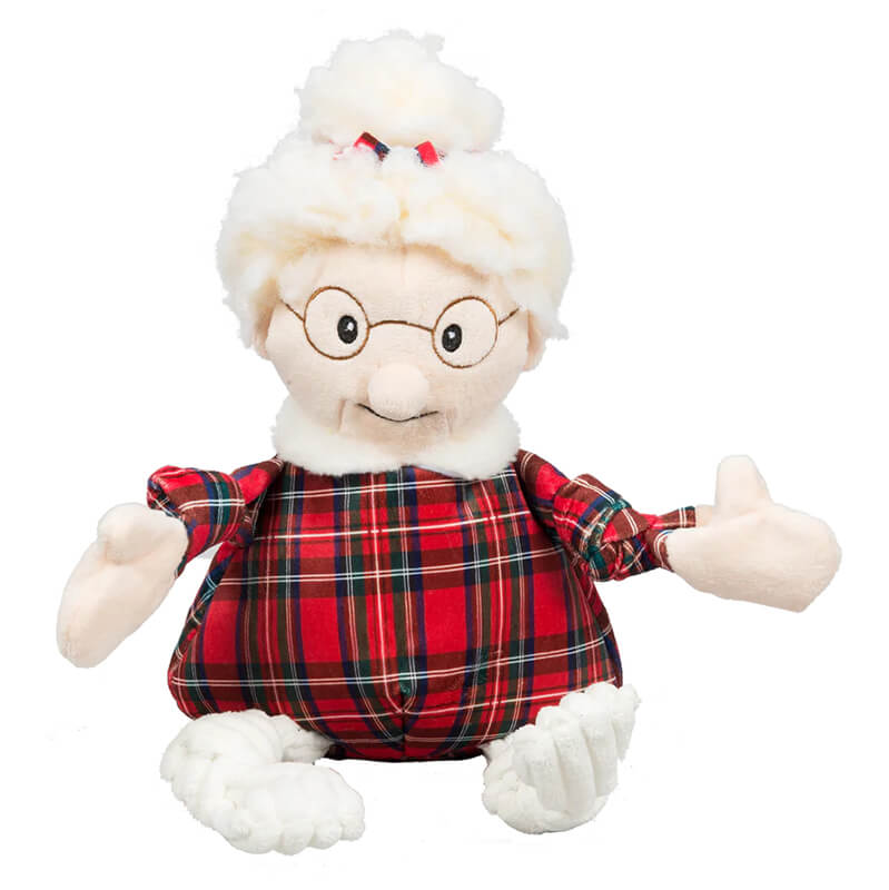 Hugglehounds Christmas Knottie Tartan Plaid Mrs. Clause