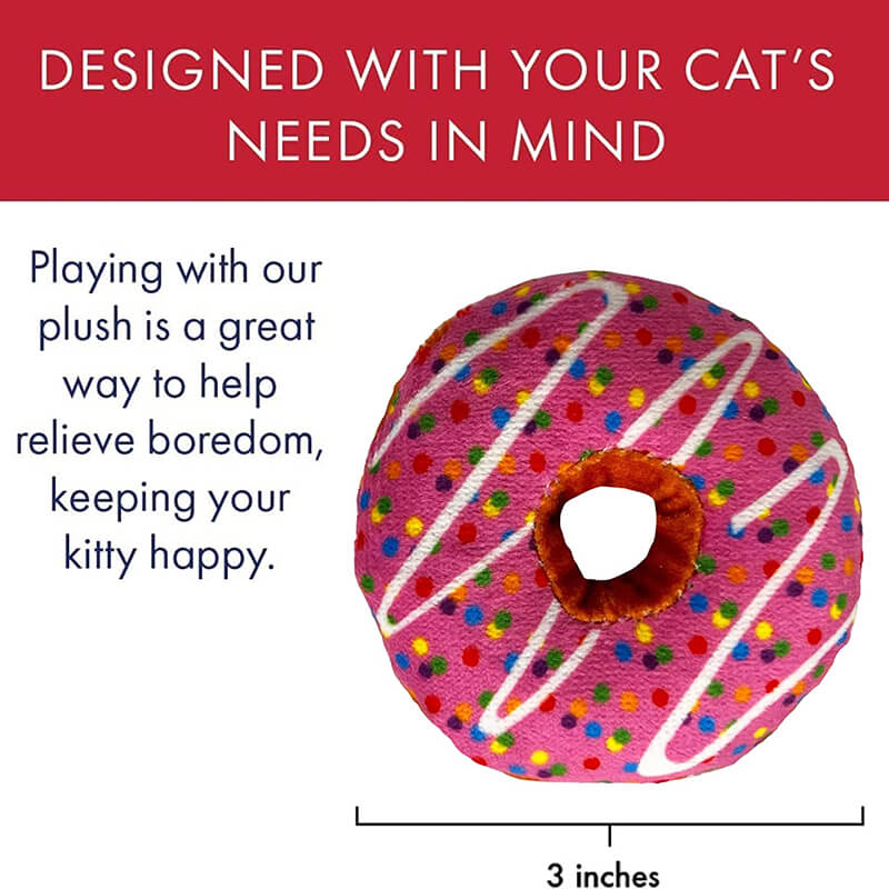 Kittybelles Strawberry Donut Cat Toy