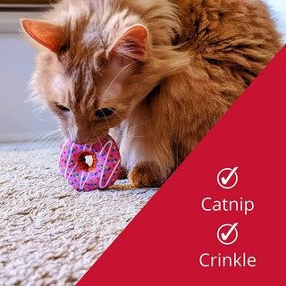 Kittybelles Strawberry Donut Cat Toy
