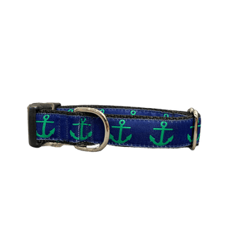 Mackenzie Collar Green Anchors on Navy