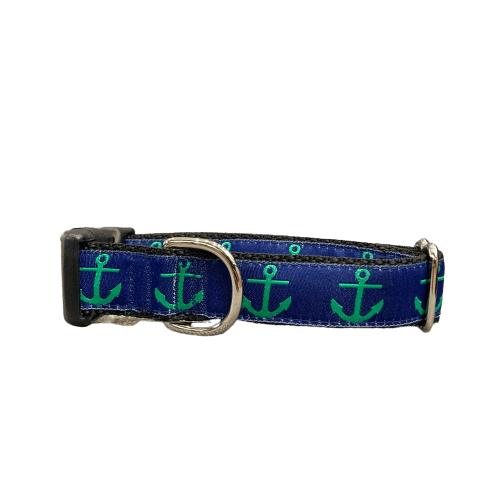Mackenzie Collar Green Anchors on Navy