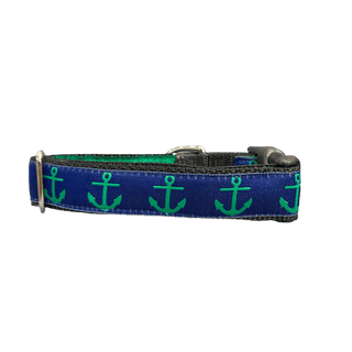 Mackenzie Collar Green Anchors on Navy