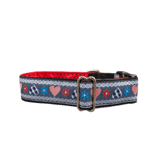 Mackenzie Hearts & Flowers on Denim Collar