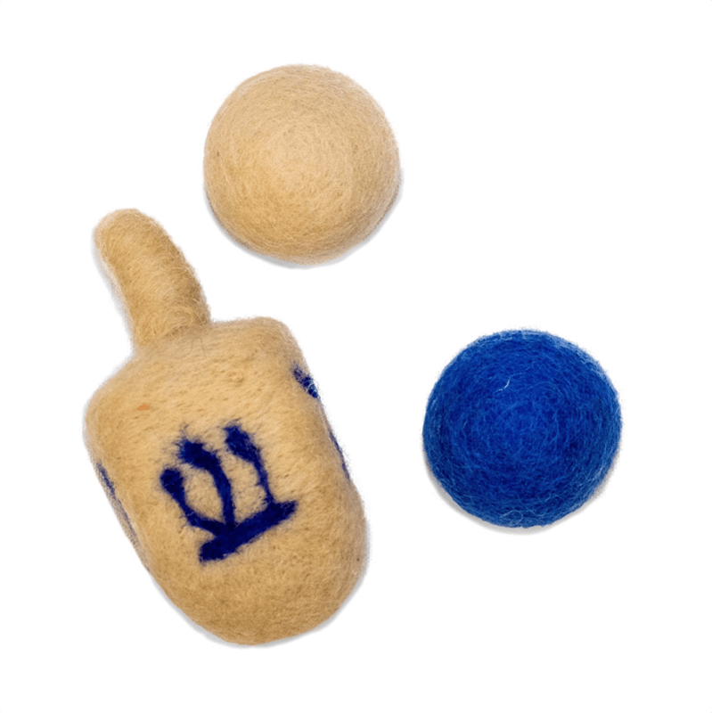 Midlee Hanukkah Felt Wool Cat Toy Set