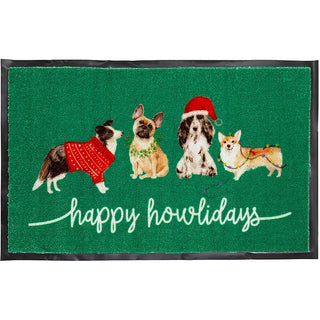 Pearhead Happy Howlidays Holiday Green Doormat