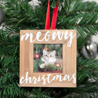 Pearhead Meowy Christmas Wooden Ornament tree