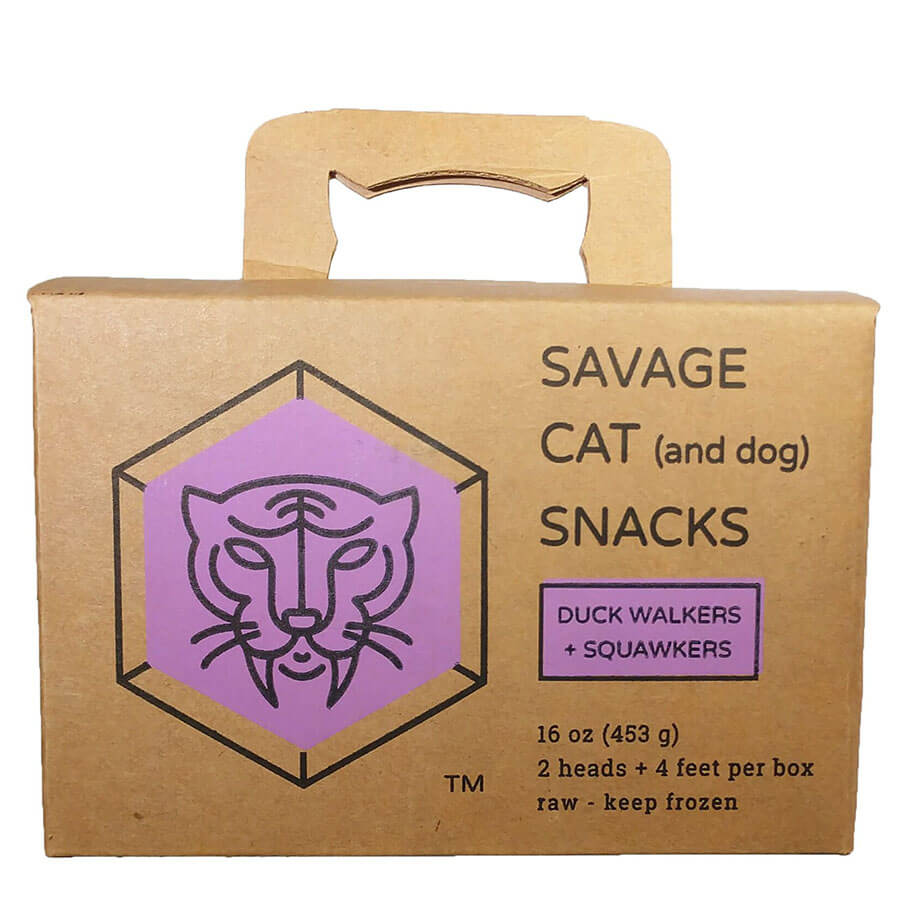 Savage Cat Frozen Duck Heads & Feet box