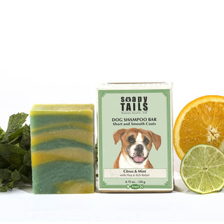 Soapy Tails Dog Shampoo Bar for Short & Smooth Coats - Citrus & Mint