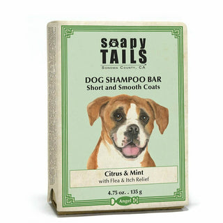 Soapy Tails Dog Shampoo Bar for Short & Smooth Coats - Citrus & Mint