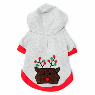 The Worthy Dog Pom Pom Reindeer Hoodie