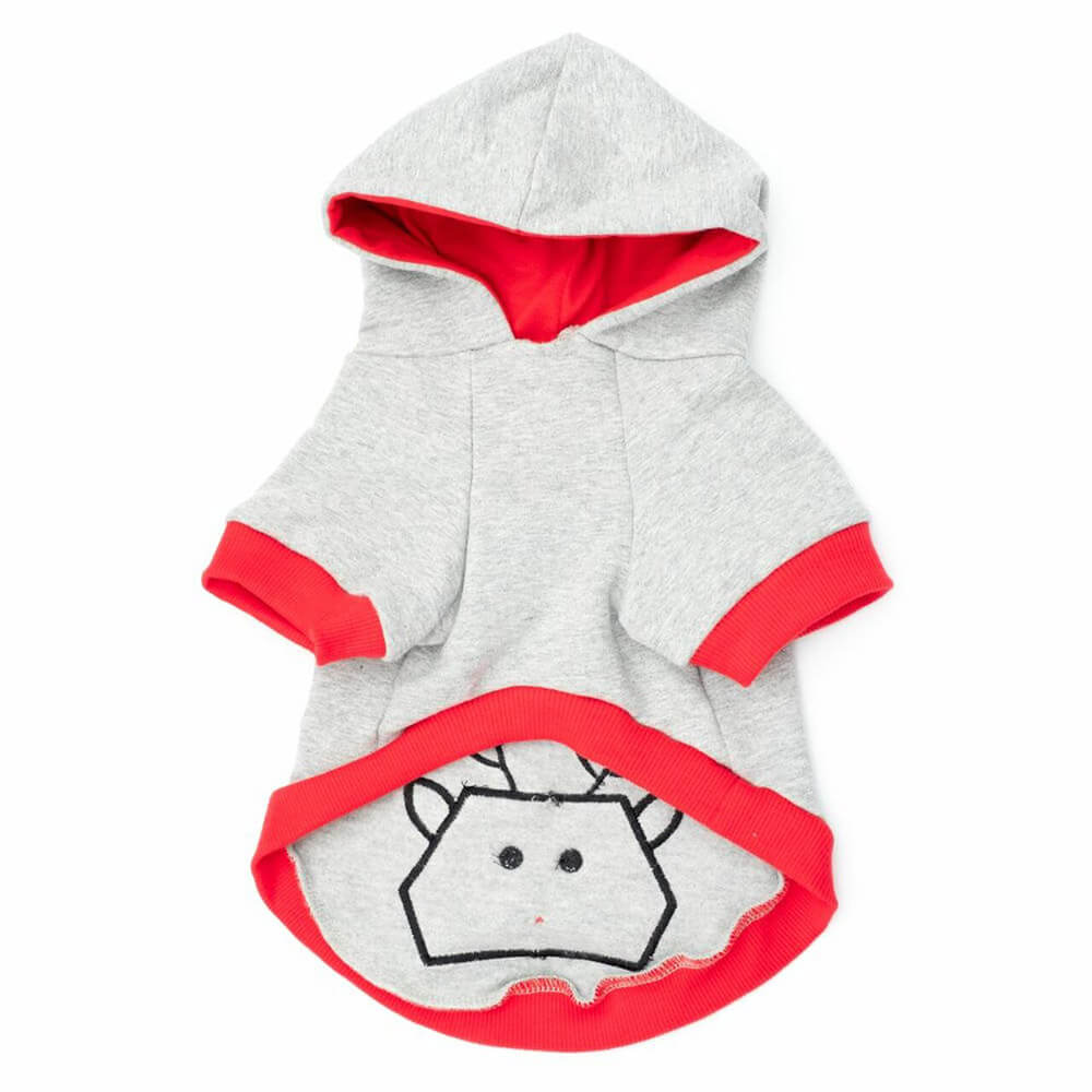 The Worthy Dog Pom Pom Reindeer Hoodie