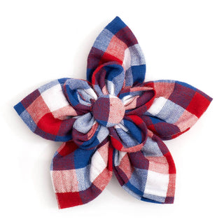 The Worthy Dog Flower Red/White/Blue Check