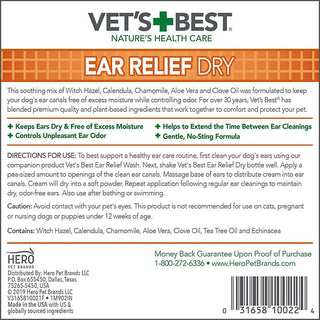 Vet's Best Ear Relief Dry Formula