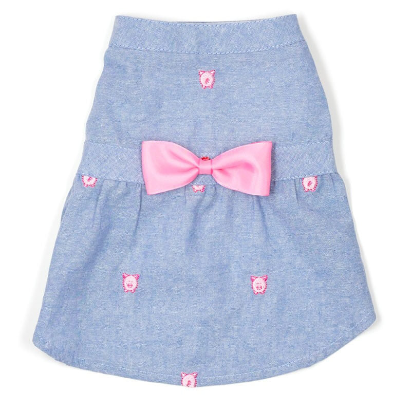 The Worthy Dog Dress Chambray Wilbur the Pig