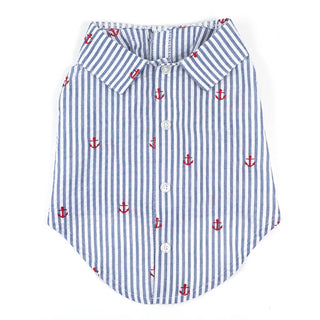 Worthy Dog Shirt Navy Stripe Anchor - 40% OFF!!!